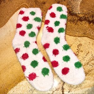 Christmas Polka Dot Fuzzy Socks